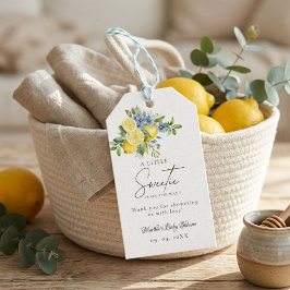 Lemon  Blue Citrus Fruit Summer Baby Shower ギフトタグ