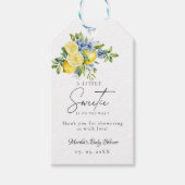 Lemon  Blue Citrus Fruit Summer Baby Shower ギフトタグ (正面)
