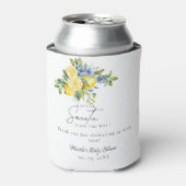 Lemon  Blue Citrus Fruit Summer Baby Shower 缶クーラー (缶正面)
