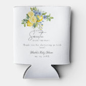 Lemon  Blue Citrus Fruit Summer Baby Shower 缶クーラー (正面)