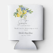 Lemon  Blue Citrus Fruit Summer Baby Shower 缶クーラー (裏面)