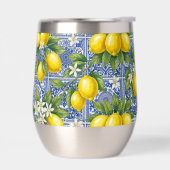 Lemon Blue French Country Watercolor Tile (左面)