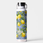 Lemon Blue French Country Watercolor Tile ウォーターボトル (背面)