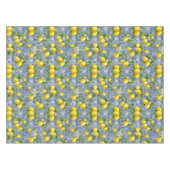 Lemon Blue French Country Watercolor Tile テーブルクロス (正面(横))