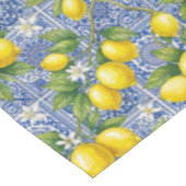 Lemon Blue French Country Watercolor Tile テーブルクロス (アングル)