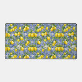 Lemon Blue French Country Watercolor Tile デスクマット (正面)