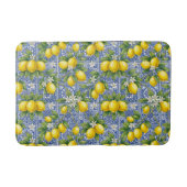 Lemon Blue French Country Watercolor Tile バスマット (正面)