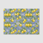 Lemon Blue French Country Watercolor Tile 薄葉紙 (正面)