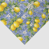 Lemon Blue French Country Watercolor Tile 薄葉紙 (詳細)