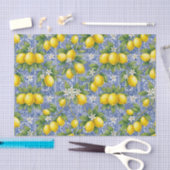 Lemon Blue French Country Watercolor Tile 薄葉紙 (クラフト)