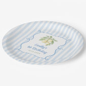 Lemon Blue Girl Birthday ペーパープレート (アングル)