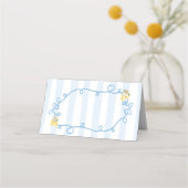 Lemon Blue Stripes Mediterranean プレイスカード (正面)