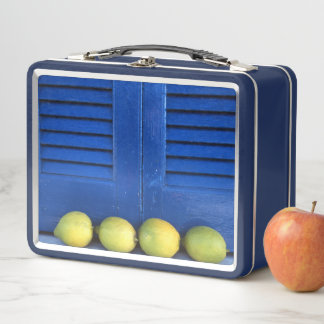 Lemon Blue Window Metal lunch box メタルランチボックス