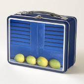 Lemon Blue Window Metal lunch box メタルランチボックス (正面)