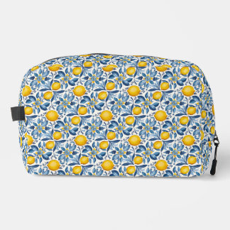 Lemon Botanical Blue and Yellow Summer Print ドップキット