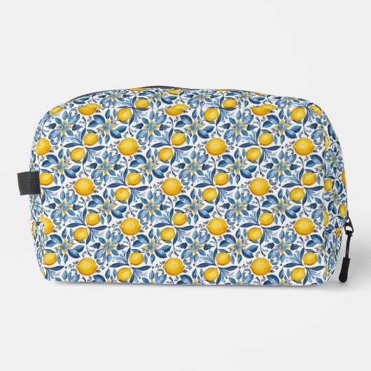 Lemon Botanical Blue and Yellow Summer Print ドップキット (正面)