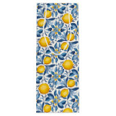 Lemon Botanical Blue and Yellow Summer Print ワインギフトバッグ (裏面)