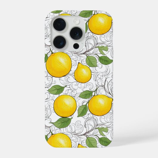 Lemon Botanical Classic Ornamental Phone Case iPhoneケース (裏面)