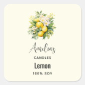 Lemon Bouquet with White Blossom - Candle Business スクエアシール (正面)