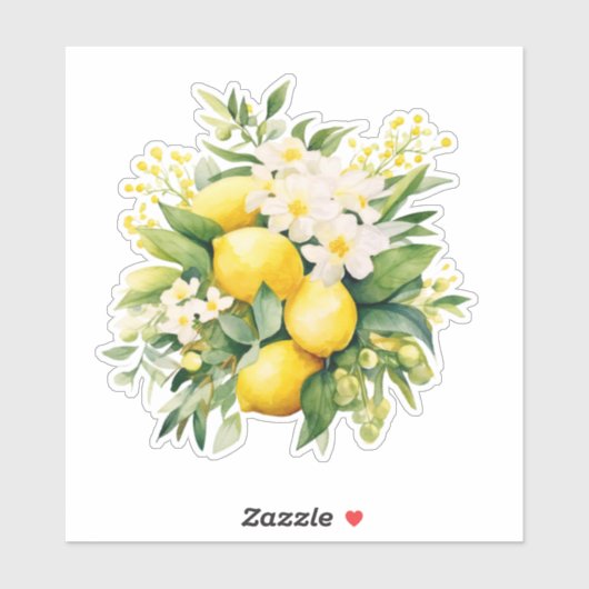 Lemon Bouquet with White Blossoms シール (シート)