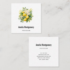 Lemon Bouquet with White Blossoms スクエア名刺