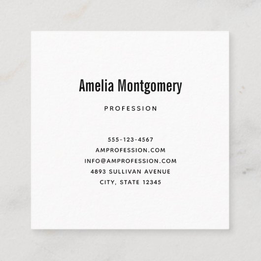 Lemon Bouquet with White Blossoms スクエア名刺 (裏面)