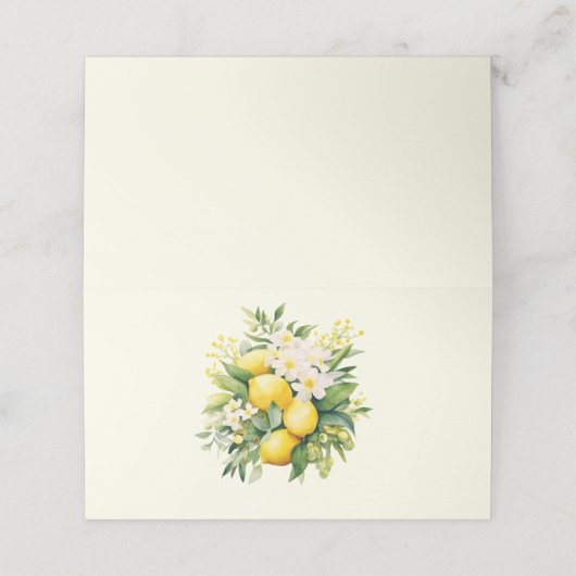 Lemon Bouquet with White Blossoms プレイスカード (外部開封)