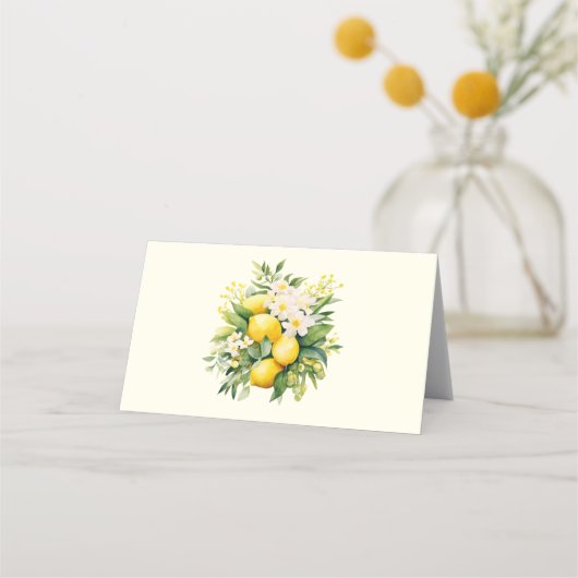 Lemon Bouquet with White Blossoms プレイスカード (正面)