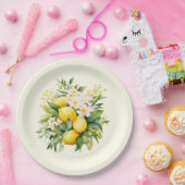 Lemon Bouquet with White Blossoms ペーパープレート (パーティー)