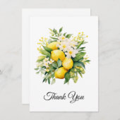 Lemon Bouquet with White Blossoms Thank You サンキューカード (正面/裏面)