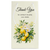 Lemon Bouquet with White Blossoms Thank You スモールペーパーバッグ (裏面)