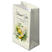 Lemon Bouquet with White Blossoms Thank You スモールペーパーバッグ (正面アングル)