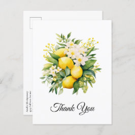 Lemon Bouquet with White Blossoms Thank You ポストカード