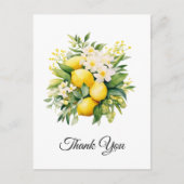 Lemon Bouquet with White Blossoms Thank You ポストカード (正面)