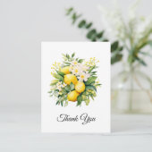 Lemon Bouquet with White Blossoms Thank You ポストカード (スタンド正面)