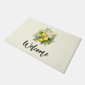 Lemon Bouquet with White Blossoms Welcome ドアマット (アングル)