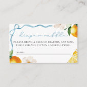 Lemon & Bows Baby Shower Diaper Raffle Entry  エンクロージャーカード (正面)