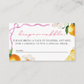 Lemon & Bows Baby Shower Diaper Raffle Entry  エンクロージャーカード (正面)