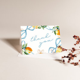 Lemon & Bows Whimsical Boys Baby Shower サンキューカード