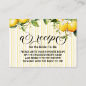 Lemon Branch Mediterranean Summer Bridal Shower エンクロージャーカード (正面)