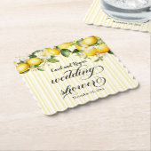 Lemon Branch Mediterranean Summer Wedding Shower ペーパーコースター (アングル)