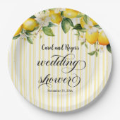 Lemon Branch Mediterranean Summer Wedding Shower ペーパープレート (正面)