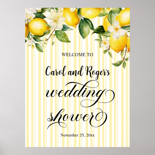 Lemon Branch Mediterranean Summer Wedding Shower ポスター (正面)
