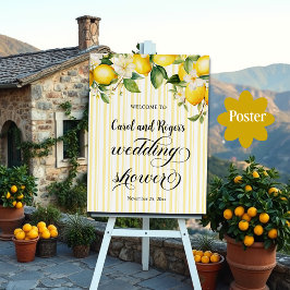 Lemon Branch Mediterranean Summer Wedding Shower ポスター