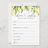 Lemon Bridal Shower Advice and Wishes Cards 招待状 (正面)
