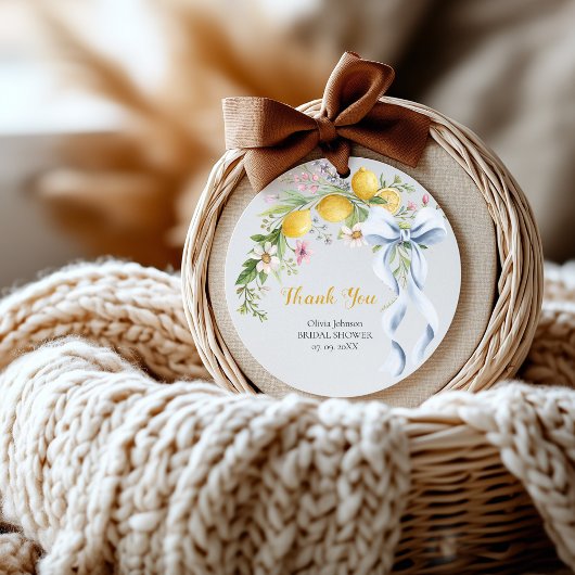 Lemon Bridal Shower Favor Sticker | Main Squeeze  ラウンドシール