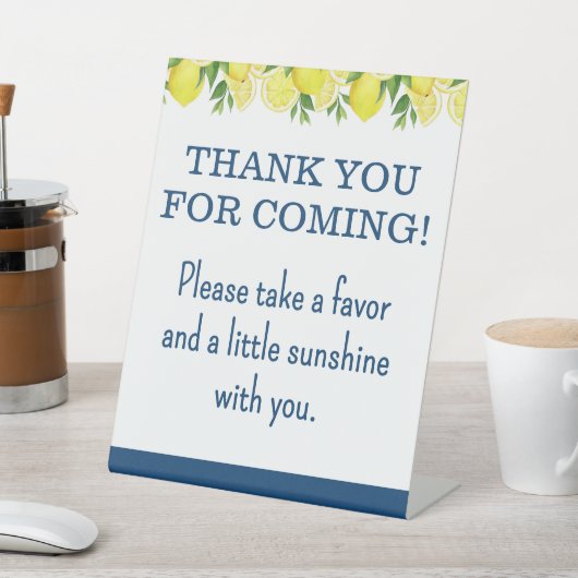 Lemon Bridal Shower Favor Table Pedestal Sign 台座サイン (インサイチュ)