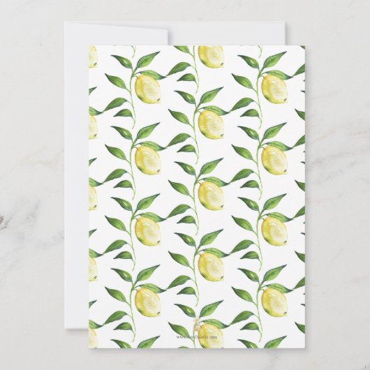 Lemon Bridal Shower Invitations Printing 招待状 (裏面)