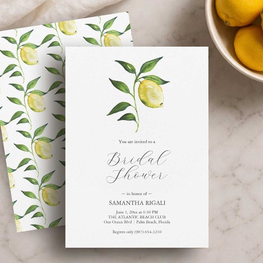 Lemon Bridal Shower Invitations Printing 招待状