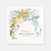 Lemon Bridal Shower Party Napkins  スタンダードカクテルナプキン (正面)